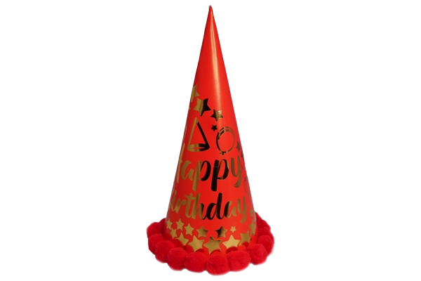 matte reflective pom pom party hat 1