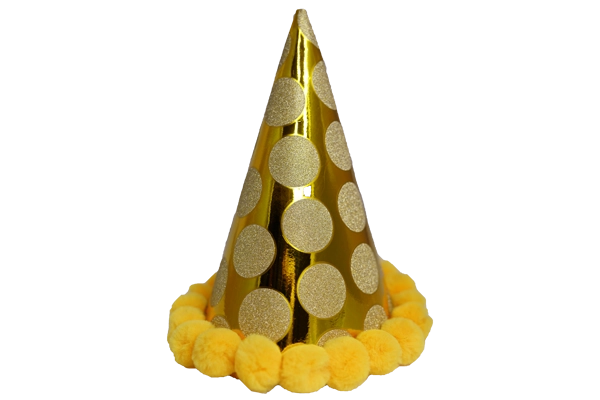 matte metallized pom pom party hat 1